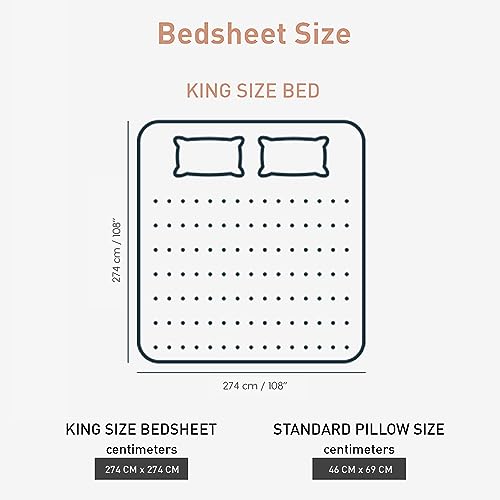 Image of myTrident Shades of Comfort King Bedsheet Sets,180 TC, 100% Cotton bedsheet for Double Bed, Elenora