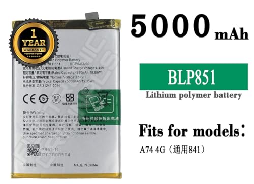 Image of BLP851 Battery for Oppo A74 /A54 5G Battery with 1 Year Warranty**** (U160)