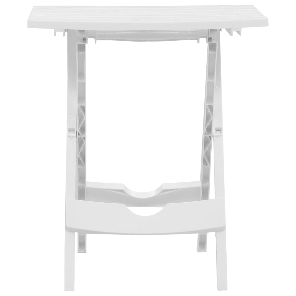 Składany stół ogrodowy, biały, 44,5 x 38,5 x 50 cm, wykonany z odpornego na warunki atmosferyczne materiału PP, na taras i balkon, składany stolik pomocniczy o lekkiej konstrukcji dla łatwego