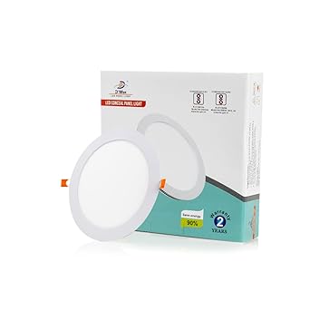 D'Mak LED Round False Ceiling/Recessed Panel Light for POP (Warm White Yellow, 6 Watt)