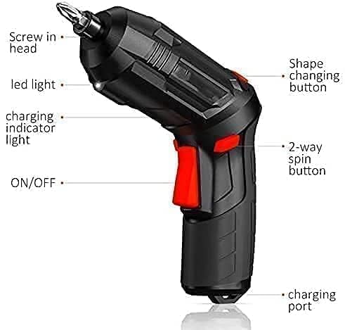 HETVIN Electric Screwdriver and Bit Set with Sockets – Rechargeable Cordless Power Drill for Home Improvement, Furniture Assembly, Computer Repair, and Small Projects ((47 in 1)) 3