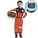 Spooktacular Creations Orange Astronaut Costume with Helmet, Space Suit for Toddler with Movable Visor, Kids Astronaut Halloween Costume for Cosplay, Party Favor Supplies (Small, 5-7 yrs)