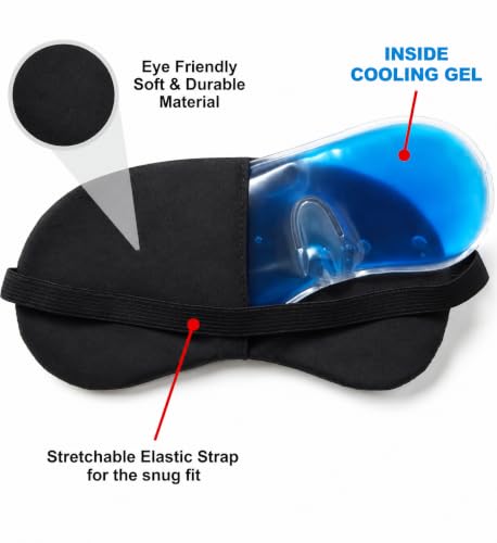 Image of Cooling Eye Mask Reusable Mask for Puffy Eyes,Eye Ice Pack Eye Mask with Soft Plush Backing for Dark Circles, Stress Relief, Sleeping
