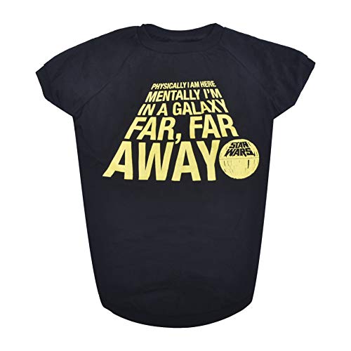 Star Wars for Pets Mentally I'm in A Galaxy Far, Far, Away Dog Tee | Black Dog T-Shirt | Soft Dog Shirt, Small | Cute Dog Clothing and Apparel, Cute Dog Clothes