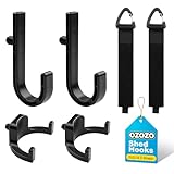 ozozo Shed Accessories for Suncast | Heavy Duty ABS Storage Shed Hooks | J&U Shape Tool Hooks Compatible with Craftsman&Suncast Storage Shed