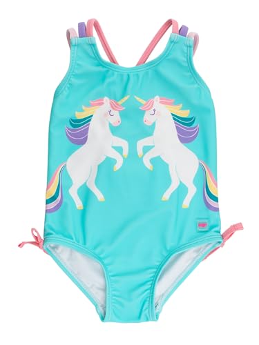 Image of RuffleButts Girls UPF50+ Sun Protection Tie Shoulder /Cross Back One Piece Swimsuit
