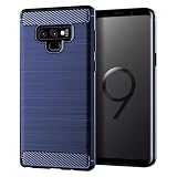 Sidande Custodia per Galaxy Note 9 Case, per Samsung Note 9 SM-N960F Cover Ultra Sottile con Protezione dagli Urti in Fibra di Carbonio e Gomma TPU Cover per Samsung Galaxy Note 9 Blu Scuro