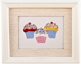 Melody Jane Dolls Houses House Miniature Accessory Cup Cakes Picture Painting White Frame