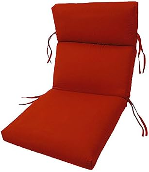 Comfort Classics 22W x 44L x 5H Hinge at 24" Sunbrella Outdoor CHANNELED Chair Cushion in Jocky RED Inc.
