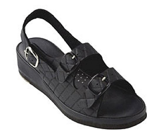 山一 抗菌キルティング2バンドサンダル ブラック L 7609-BK-L 1セット