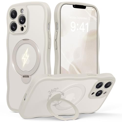 GolbinBox for iPhone 13 Pro Case with 360° Spin Magnetic Stand, Stone