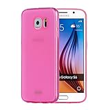 Galaxy S6 Case, [Slim Fit] JOTO Semi-transparent Cover Case for Samsung Galaxy S6 Slim, SM-G920 (2015), **NEW** Clear / Lightweight / Flexible Grip / Soft Slim Protective Case for Galaxy S6 (Pink)