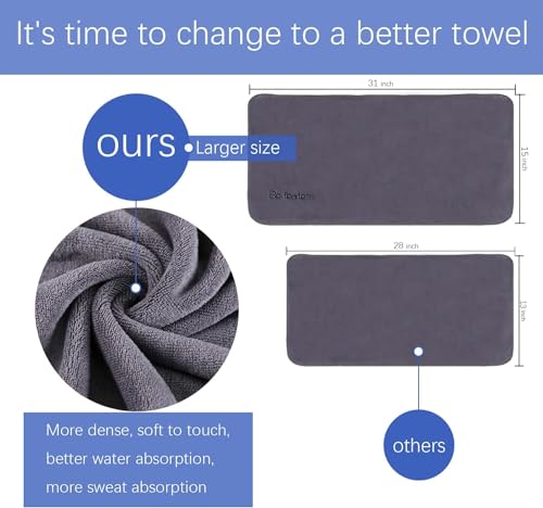 Image of Microfiber Gym Towels Bigger Size Super Soft for Exercise Fitness, Sports