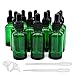INHEMING 12 Piezas Frasco Cuentagotas Cristal 30ml , Botellas Cuentagotas con Pipeta Cuentagotas Cristal, para Aceite Esencial, Masaje, Fragancia, Aromaterapia, Laboratorio, E-Líquidos (Verde)