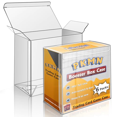 Booster Box Protector Bulk 6 Packs0.5 mm PET Display Case with UV Protection & Anti-Scratch Coating Stackable Display Case for PKMN Booster Boxes (Premium Protection)