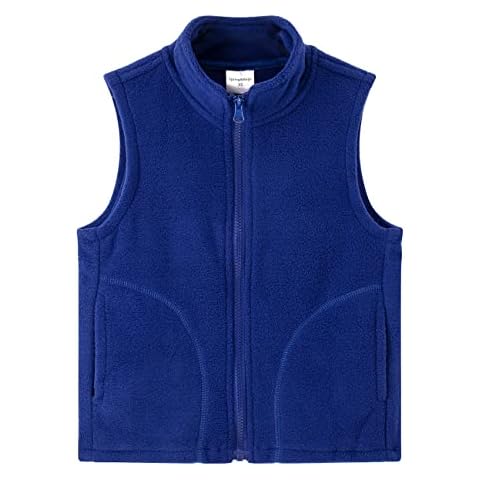 Spring&Gege Boys Full Zip Polar Fleece Vest Sleeveless Outwear Lightweight Warm Jacket with Pockets , Royal Blue Cover