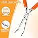 QFGasre Fish Bone Pliers Mini Needle Nose Tweezers Bent Nose Pliers with Comfort Grip Handles Bones Remover Plier Deboner for Salmon All Fish Jewelry Plier for Wire Wrapping Handmade Craft