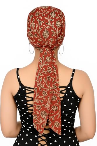 Image of Pure Cotton Double Layer Head Scarves Hair Wrap Cap, Adjustable Free Size Head Cover for Women, Girls, Under Helmet Cover