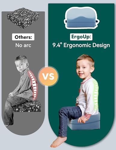 Image of Babelio 2-in-1 Ergo-Designed Booster Seat for Kitchen Chair, Promote Proper Upright Posture, Toddler Booster Seat for Dining Table, Removable & Washable Cover, Suitable for 18 Months to 5 Years, Blue