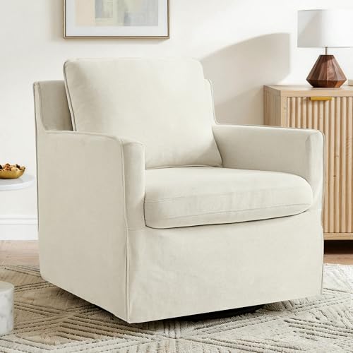 KISLOT Swivel Accent Chair Rocking Recliner 360 Degree Swivel Armchair Machine-Washable Cover for Nursery Living Room Bedroom