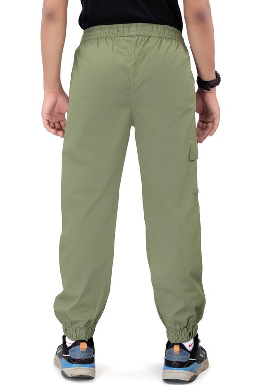 Image of Boys Cotton Basic Cargo Jogger Pants - Slim Fit - Available in L and XL