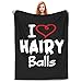 I Love Hairy Pussy Throw Blanket Soft Flannel Lightweight Cozy 50x60 Inches for Sofa Bed Couch