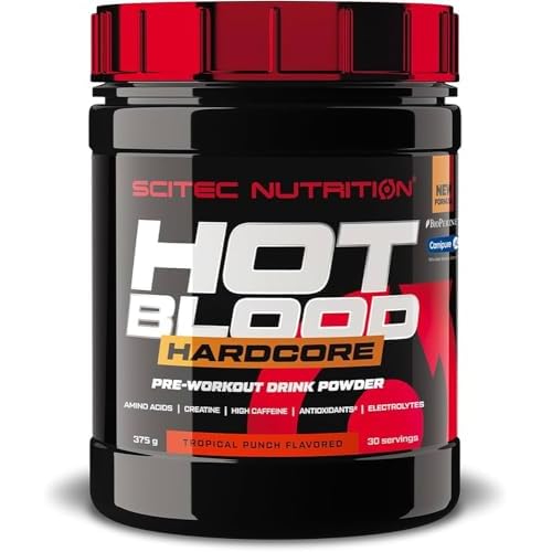 Scitec Nutrition Hot Blood Hardcore, Poudre de boisson pré-entraînement avec acides aminés et créatine, 700 g, Limonade rose