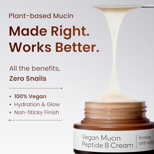 The Face Shop 8 Peptide Moisturizer, Vegan Mucin for Nourishing & Firming, Moisturizing Cream for All Skin Types, Korean Skin Care, 50 ml / 1.69fl. oz