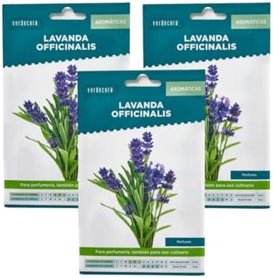 Verdecora Pack 3 sobres de Semillas de Lavanda | Lavandula Angust...