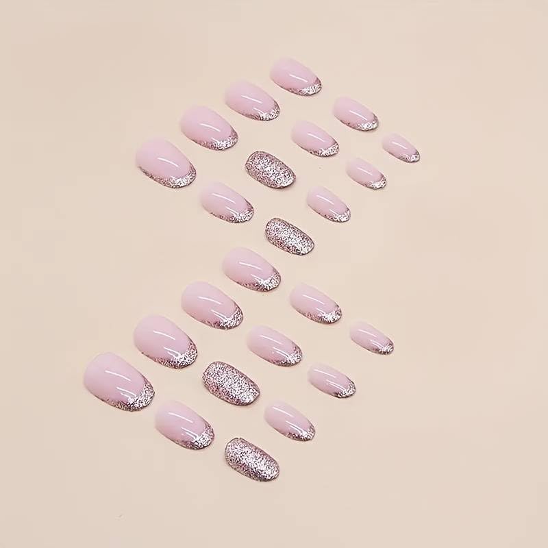 Image of ZOONA 24PCS Everlasting French Nails Artificial Nails Art Set| Lightweight & Long Lasting| Easy To Use| Quick Fix For Festivals & Special Occasions (w495)