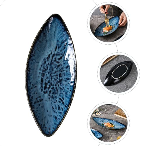 Plato japonés grande de cerámica para sushi y sashimi miniatura 3