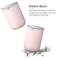 EKO Mini Tischmülleimer mit Schwingdeckel, 1,5 Liter Kosmetikeimer, kleiner Schreibtisch-Mülleimer, runder Tischabfalleimer für Büro, Bad, Schreibtisch, Schlafzimmer, Niedlicher Papierkorb(Rosa) – Ansicht 4