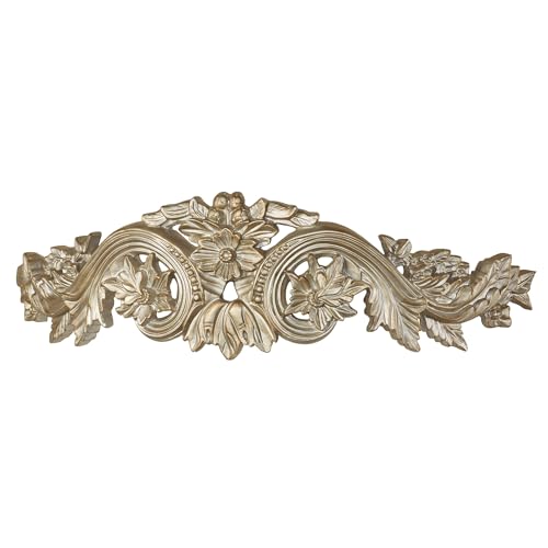 Flowering Medallion Wall Teester | Handpainted Metallic Platinum Hues |