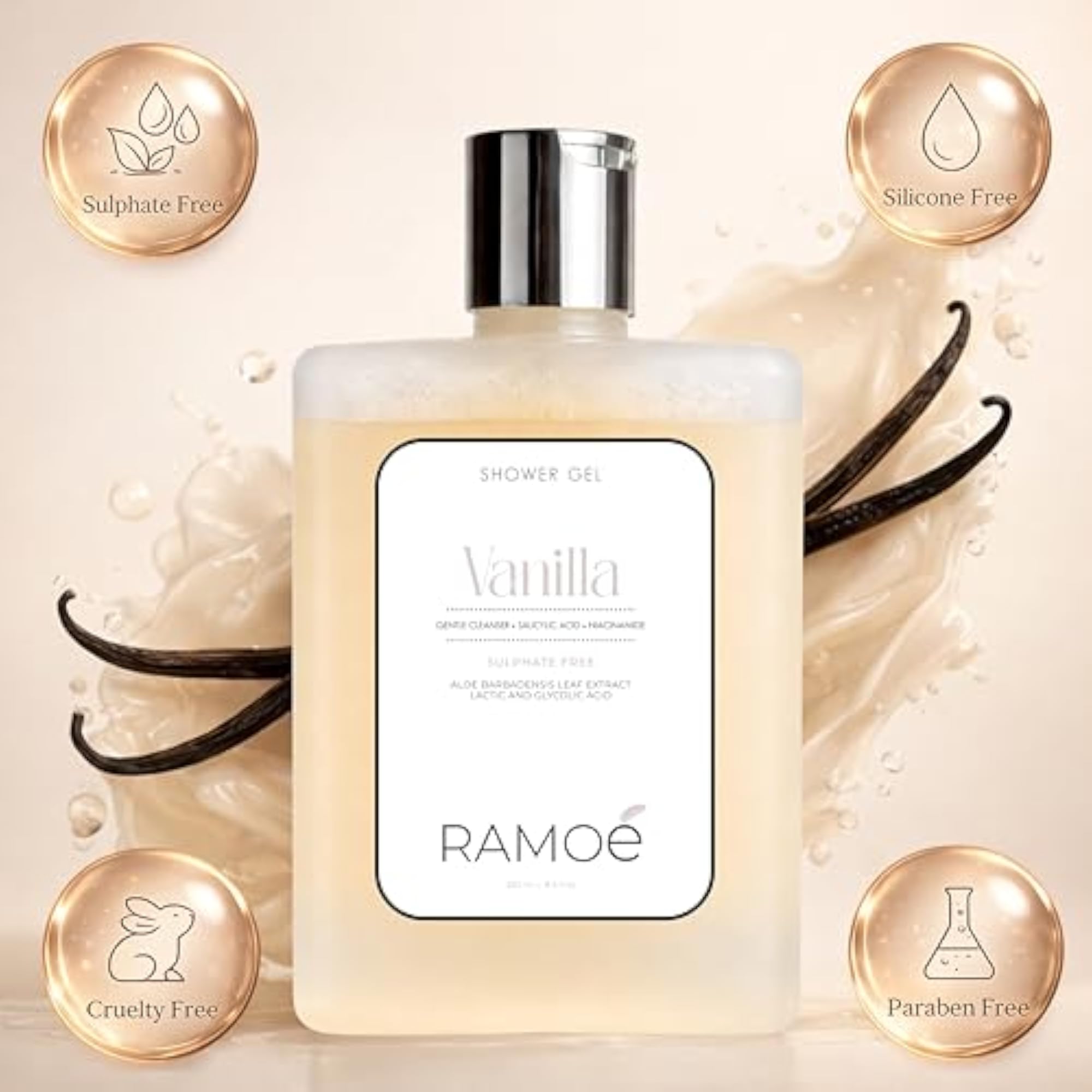 Vanilla Shower Gel | Sulphate Free Silicone Free Paraben Free