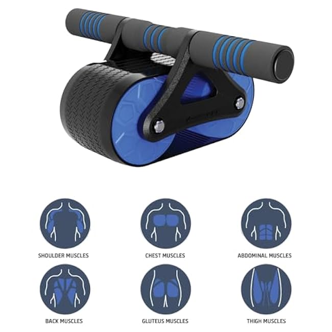 Automatic Rebound Ab Roller Wheel for Home Gym ¨C Sturdy Core Fitness Equipment with Knee Pad ¨C Perfect Abdominal Exercise For Men & Women, Effective Abs Workouts & Strength Training