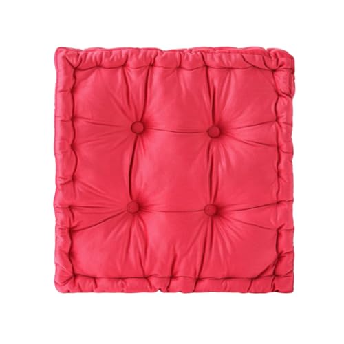 vctops Chair Cushion for Dining Chair, Soft Velvet Square Seat Cushion with Ties Cozy Indoor Chair Pad Cushion for Office Kitchen Dining Room (Bright Red,16"x16")