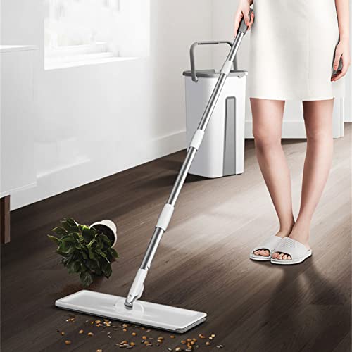X-Institute Squeeze Mop mit Eimer Waschbares Mikrofaser-Pad Haushalt Bodenwischer Squeeze Mop Set für Nass- und Trockengebrauch Boden für Wand Küche Zuhause – Bild 3