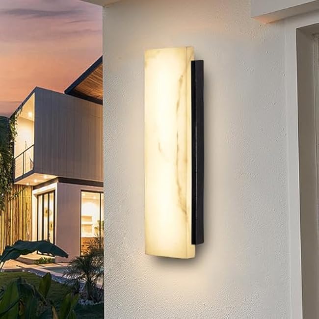 Outdoor Wall Sconce, Waterproof Porch Wall Lighting, Modern Outdoor Wall Lights with Acrylic Lampshade, 31W Dimmable LED Exterior Lights for House Garage Patio Front Door Entryway, 3000K