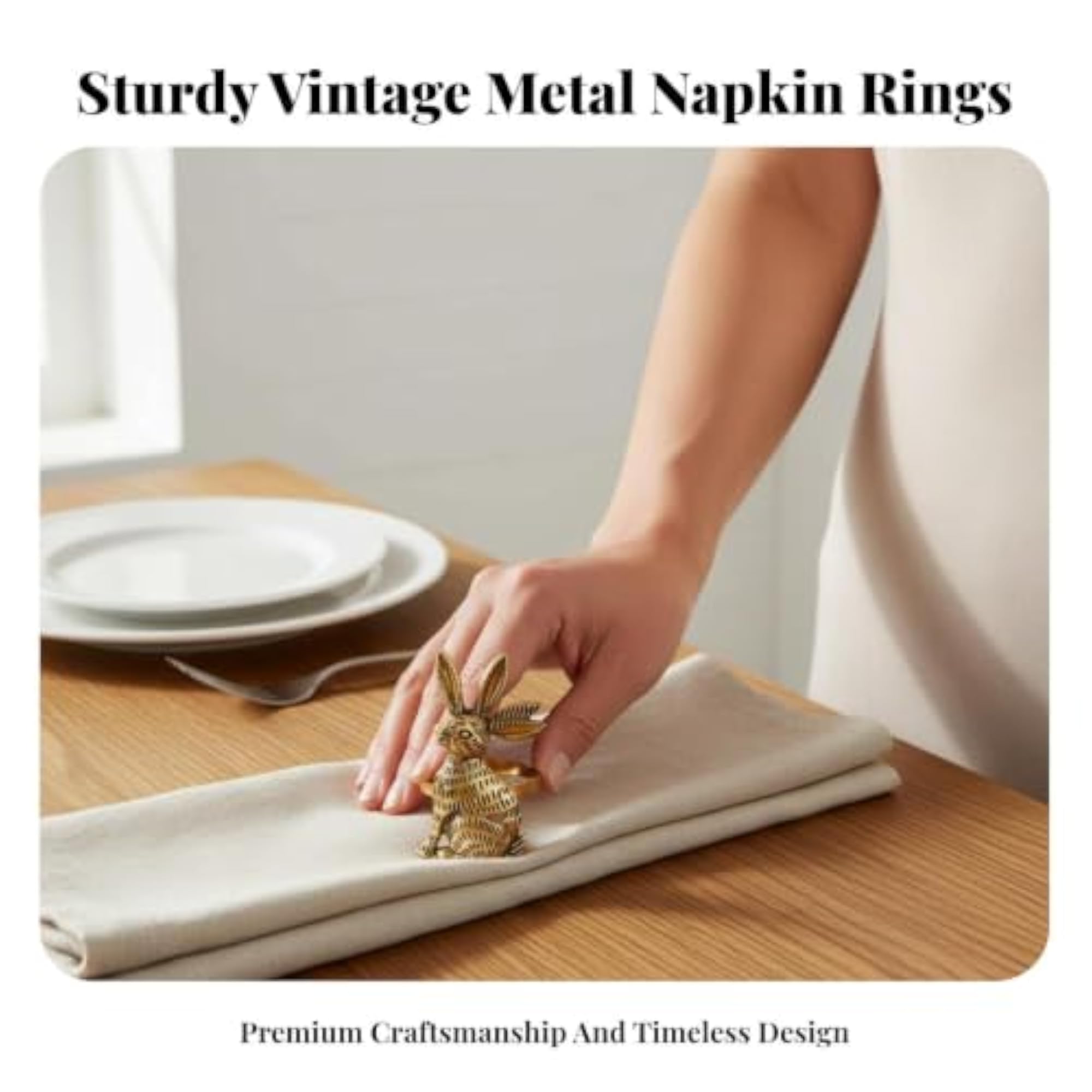 Hare Napkin Holder, Alloy Material Easter Bunny Design