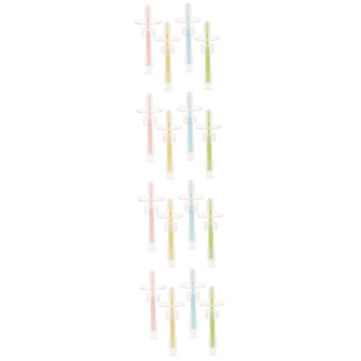 FRCOLOR 4 Set Di Spazzolini Da Per Bambini Per Bambini Piccoli Da 12 M Con Base in Per Una Facile Pulizia 4 Pezzi*4