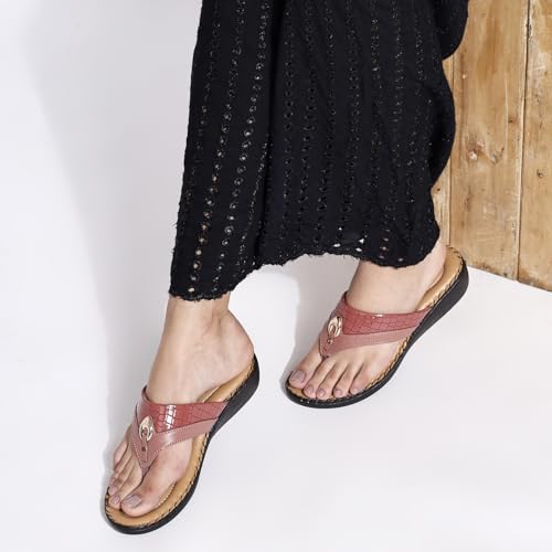 Image of TRASE Women's Flip-Flops & Slippers | Doctor Ortho Comfortable Chappal for Women & Girls | Light weight, Soft Footbed, Comfortable & Stylish | Diabetic & Orthopedic Footwear, Good for Knee & Foot Pain