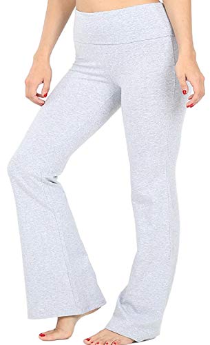 Pantalon de yoga en coton extensible Zenana pour femme noir taille M