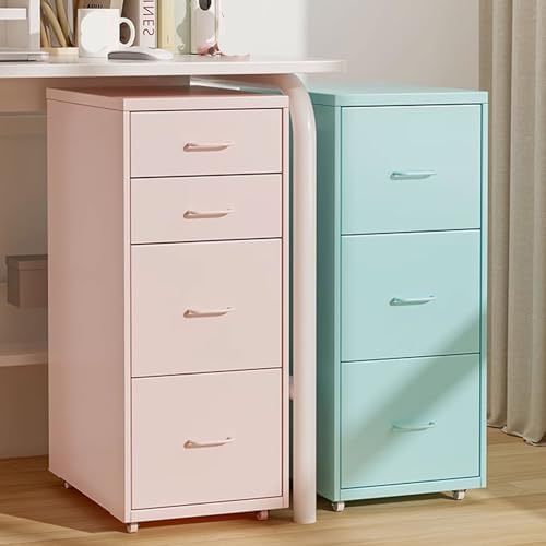 Green Metal 3-Drawer File Cabinet - Office Furniture, Side Storage Unit, Durable Filing Solution for Home & Office, Organize Documents & Supplies