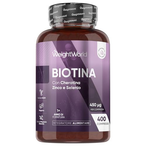 Biotina Cheratina e Zinco, 400 Microcompresse Vegane (13+...