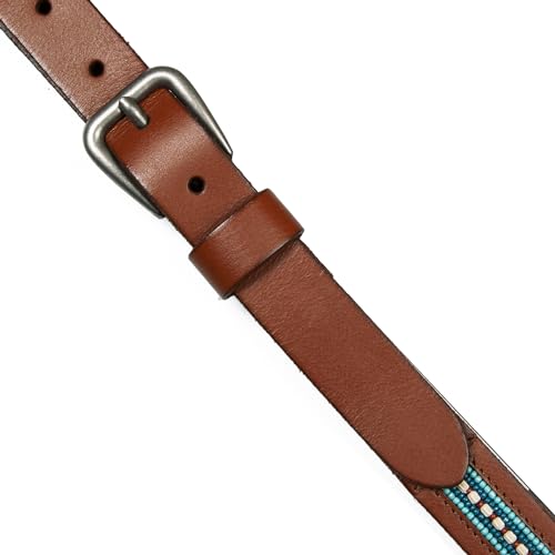Image of Lucky Brand Women's Western Leather Belt | Classic | Fashion | Vintage | Buffalo Leather | Western-Inspired
