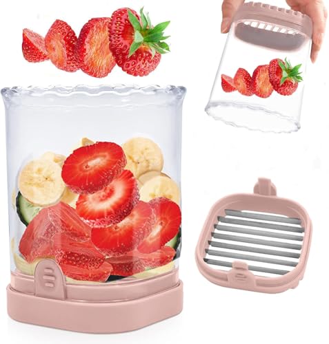 Fruit Slicer Cup, Strawberry Cutter Slicer Cup, Banana Egg Slicer...