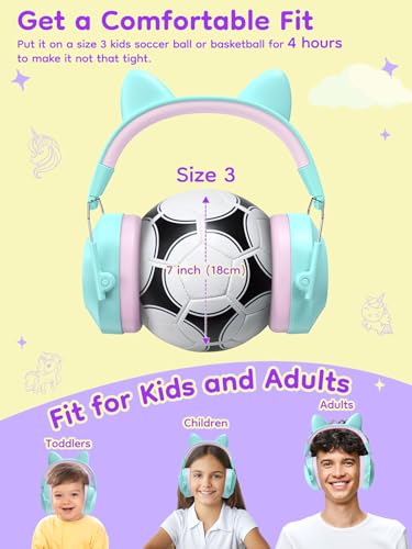 Image of Dr.meter Noise Cancelling Headphones for Kids Adults, 32dB SNR Super Cute Ear Protection Ear Muffs for Autism Sensory, Hearing Protection Earmuff for Monster Jam Concerts Fireworks Car Race