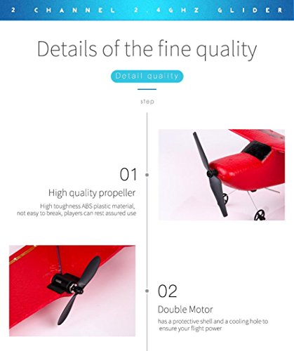 [RC Airplane] Z50 Gyro RTF Remote Control Glider RC Jet RC Planes 350mm Wingspan EPP Micro Indoor (Red) - Thumbnail 5