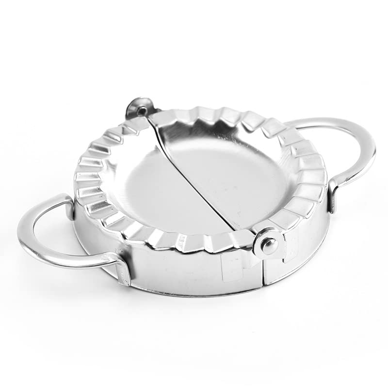 Andy's Orchids Stainless Steel Dumpling Mould, Dumpling Maker Dough Mould, Home Kitchen Easy-Tool Dumpling Skin Dumpling Wrapper Dough Stamp Cutter Pastry Pie Making 3.75 inch
