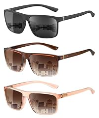 (3 Pack) Black/Transparent Brown/Gradient Brown